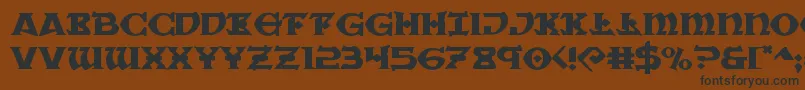 Warpriestexpand Font – Black Fonts on Brown Background