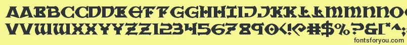 Warpriestexpand Font – Black Fonts on Yellow Background