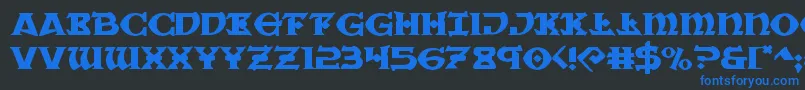 Warpriestexpand Font – Blue Fonts on Black Background