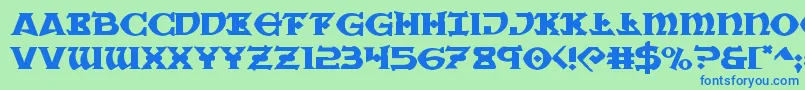 Warpriestexpand Font – Blue Fonts on Green Background