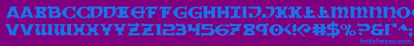 Warpriestexpand Font – Blue Fonts on Purple Background