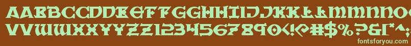 Warpriestexpand Font – Green Fonts on Brown Background