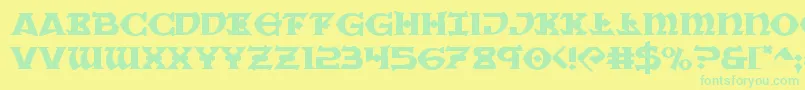 Warpriestexpand Font – Green Fonts on Yellow Background