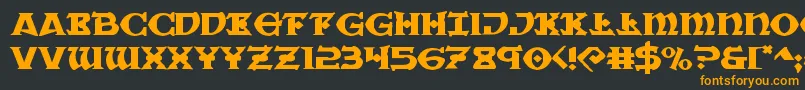 Warpriestexpand Font – Orange Fonts on Black Background