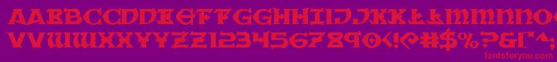 Warpriestexpand Font – Red Fonts on Purple Background