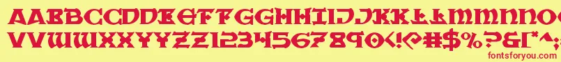 Warpriestexpand Font – Red Fonts on Yellow Background