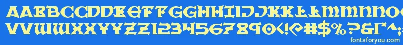 Warpriestexpand Font – Yellow Fonts on Blue Background