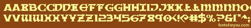 Warpriestexpand Font – Yellow Fonts on Brown Background