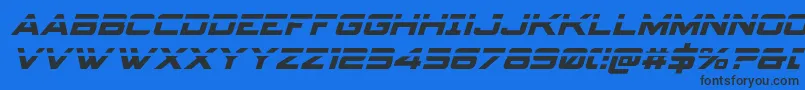 フォントSpyagencyv3laserital – 黒い文字の青い背景