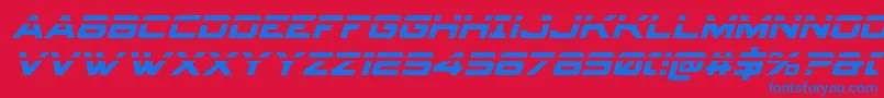 Spyagencyv3laserital-Schriftart – Blaue Schriften auf rotem Hintergrund