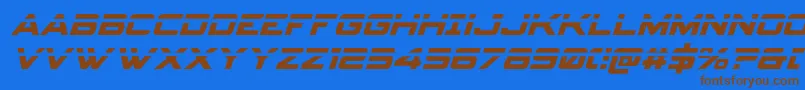 Spyagencyv3laserital Font – Brown Fonts on Blue Background