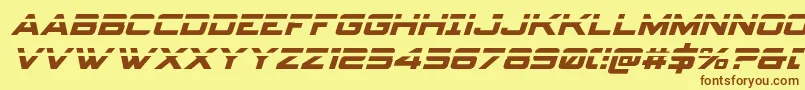 Spyagencyv3laserital Font – Brown Fonts on Yellow Background