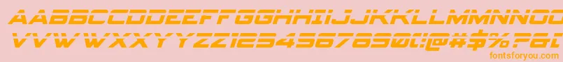 Spyagencyv3laserital-Schriftart – Orangefarbene Schriften auf rosa Hintergrund