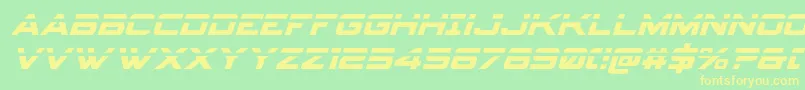 Spyagencyv3laserital-Schriftart – Gelbe Schriften auf grünem Hintergrund