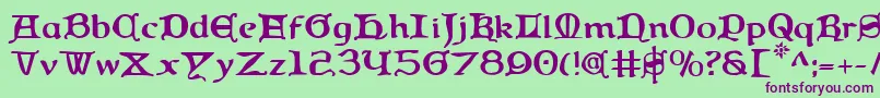 Queencountry Font – Purple Fonts on Green Background