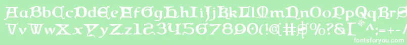 Queencountry Font – White Fonts on Green Background