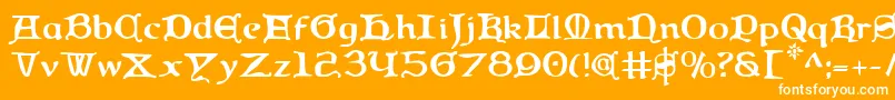 Queencountry Font – White Fonts on Orange Background