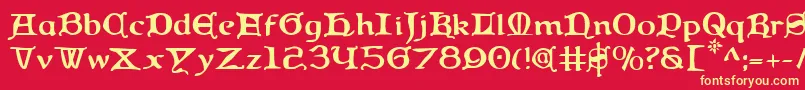 Queencountry Font – Yellow Fonts on Red Background