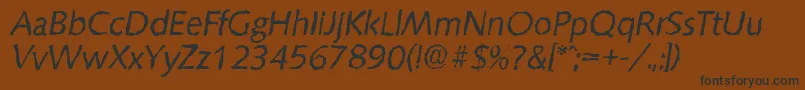 Czcionka SaxonyrandomItalic – czarne czcionki na brązowym tle