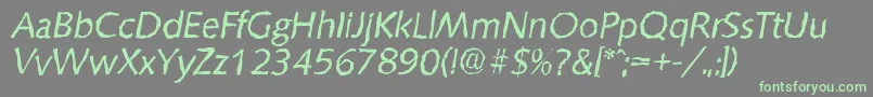 SaxonyrandomItalic Font – Green Fonts on Gray Background