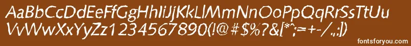 SaxonyrandomItalic Font – White Fonts on Brown Background