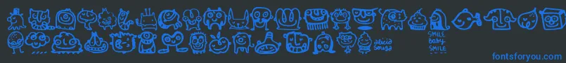Smilebaby Font – Blue Fonts on Black Background