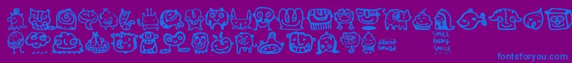 Smilebaby Font – Blue Fonts on Purple Background