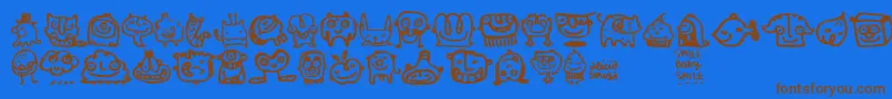 Smilebaby Font – Brown Fonts on Blue Background