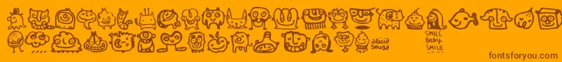 Smilebaby Font – Brown Fonts on Orange Background