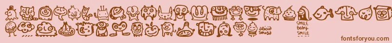 Smilebaby Font – Brown Fonts on Pink Background