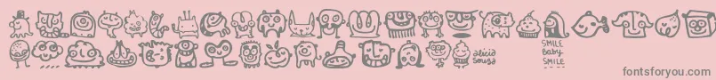 Smilebaby-Schriftart – Graue Schriften auf rosa Hintergrund