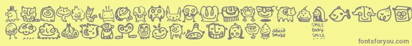Smilebaby Font – Gray Fonts on Yellow Background