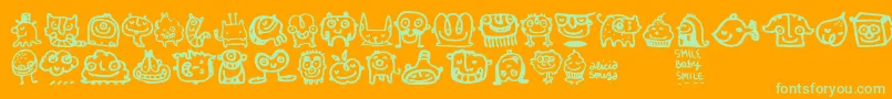 Smilebaby Font – Green Fonts on Orange Background
