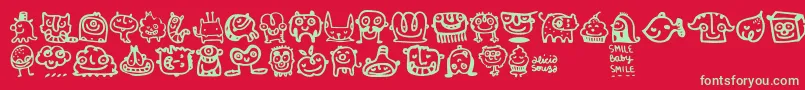 Smilebaby Font – Green Fonts on Red Background