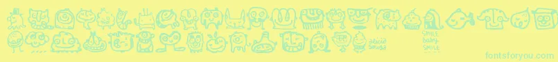 Smilebaby Font – Green Fonts on Yellow Background