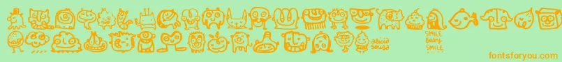 Smilebaby Font – Orange Fonts on Green Background
