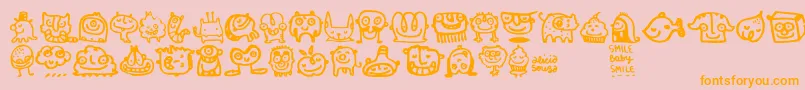 Smilebaby Font – Orange Fonts on Pink Background