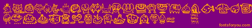Smilebaby Font – Orange Fonts on Purple Background