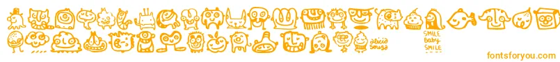 Smilebaby Font – Orange Fonts on White Background