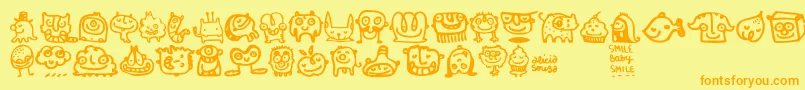 Шрифт Smilebaby – оранжевые шрифты на жёлтом фоне