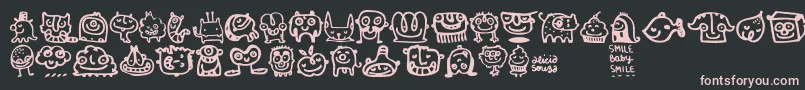 フォントSmilebaby – 黒い背景にピンクのフォント