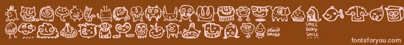 フォントSmilebaby – 茶色の背景にピンクのフォント