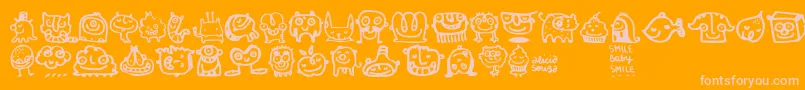 フォントSmilebaby – オレンジの背景にピンクのフォント