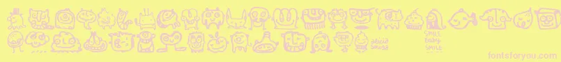 Smilebaby Font – Pink Fonts on Yellow Background