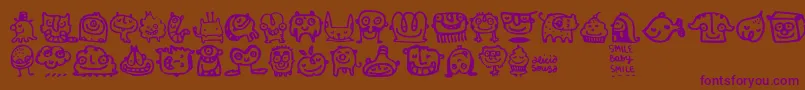 フォントSmilebaby – 紫色のフォント、茶色の背景