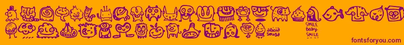 Smilebaby Font – Purple Fonts on Orange Background