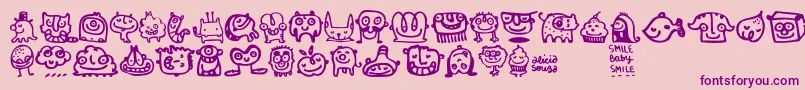 Smilebaby Font – Purple Fonts on Pink Background