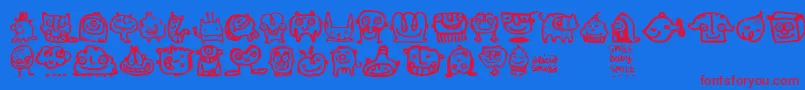 Smilebaby Font – Red Fonts on Blue Background