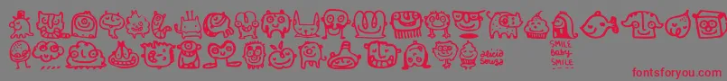 Smilebaby Font – Red Fonts on Gray Background