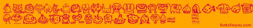Smilebaby Font – Red Fonts on Orange Background